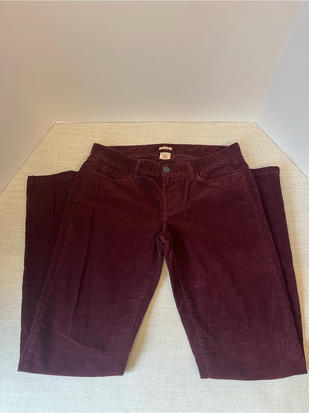 J. Crew Matchstick Corduroy Pants in Plum